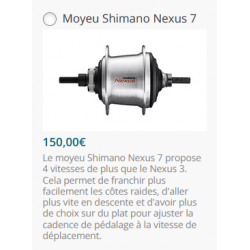 Moyeu Shimano Nexus 7 pour...